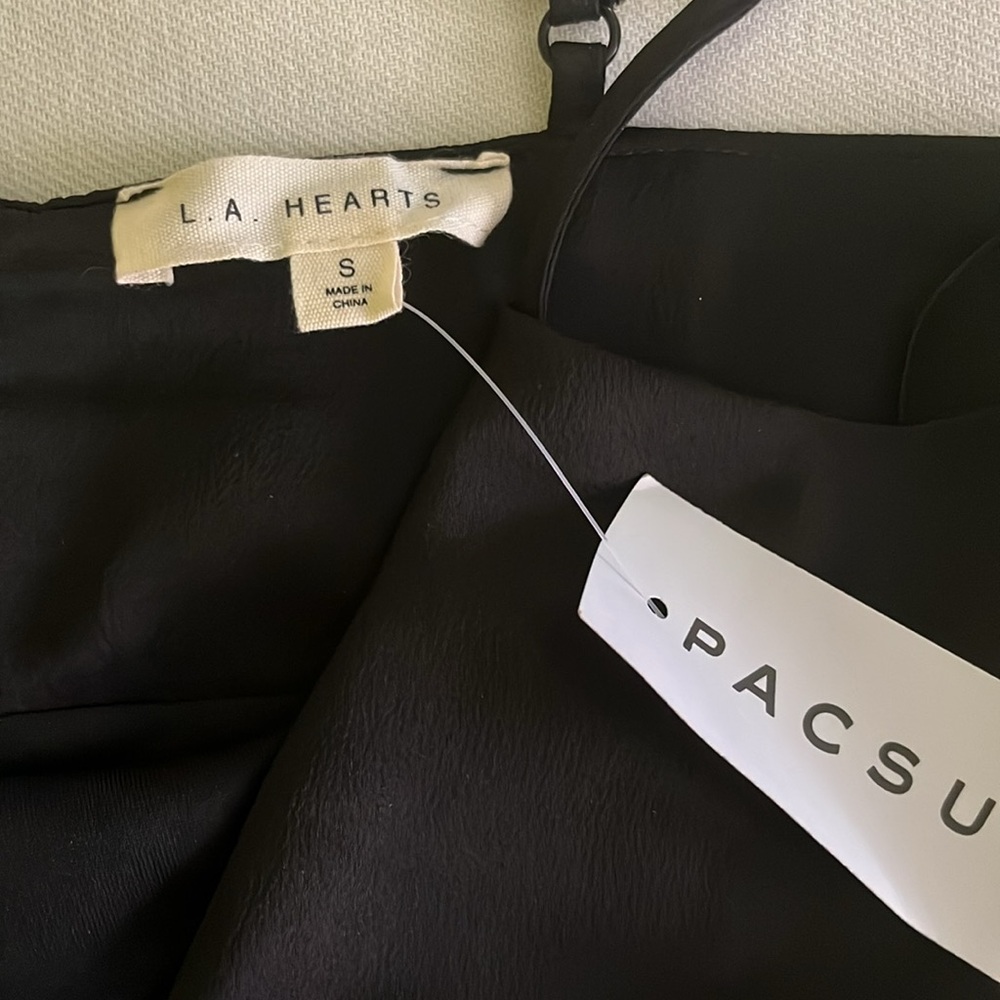 Pacsun la hearts black cowl neck slip mini dress - Picture 3 of 3